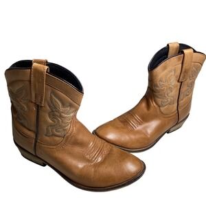 Dingo Willie Short Western Boots Full‑Grain Leather, Embroidery, Women's US 8M